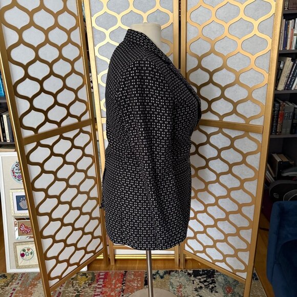 Anthropologie Size L Black & White Filipa Single-Breasted Textured Blazer Jacket - Picture 3 of 16